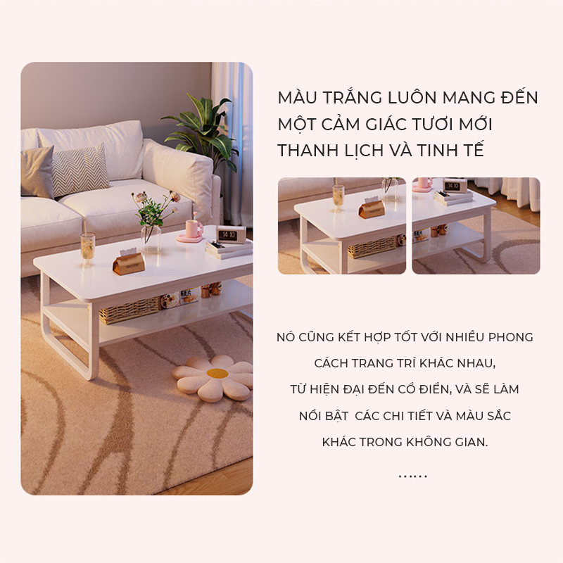 Bàn trà sofa phòng khách chân sắt có 2 màu lựa chọn - GM135 | BigBuy360 - bigbuy360.vn