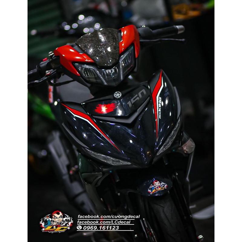 tem ex 150 đỏ đen mẫu MX, tem y15zr Mx king, chuyên decal nhãn dán giá rẻ