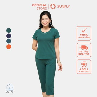 Đồ bộ mặc nhà cotton SUNFLY áo cộc quần ngố SP2178