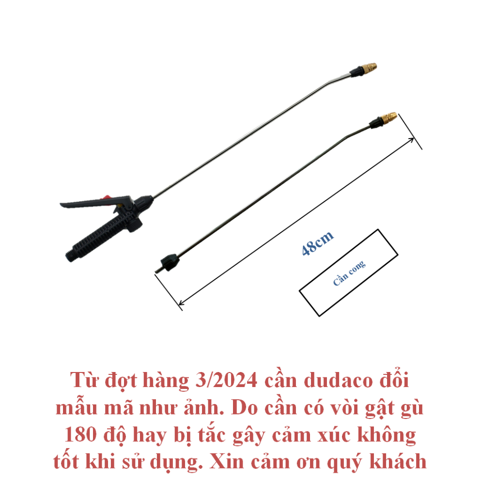 Bộ tay bóp và cần tưới cho bình tưới cây Đức Đạt DUDACO 401 và DUDACO 801