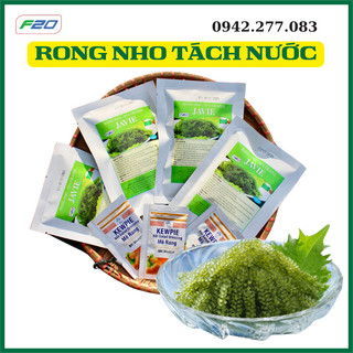 [5 gói rong nho tách nước = 500g} tặng 5 gói sốt mè. rong nho tách nước theo công nghệ nhật bản