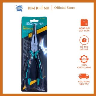 Kìm nhọn 8'' cao cấp bọc nhựa PVC hiệu Gofuther