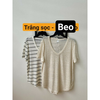 [virusplussize]ÁO thun Gap CỔ TIM LINEN BIGSIZE