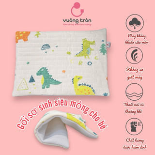 Gối điều hoà siêu mỏng cho bé sơ sinh cao cấp Vuông Tròn