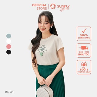 Áo phông nữ SUNFLY modal cộc tay SFA1034