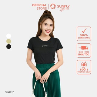 Áo nữ SUNFLY chất thun tăm cộc tay SFA1037