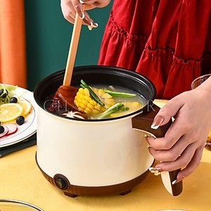 Ca Nấu Mì Mini, Ca Mì 2 Tầng Cán Gỗ, Nồi Lẩu Điện Đa Năng. Hàng Cao Cấp, Nhỏ Gọn, Tiện Lợi [Sẵn Hàng]