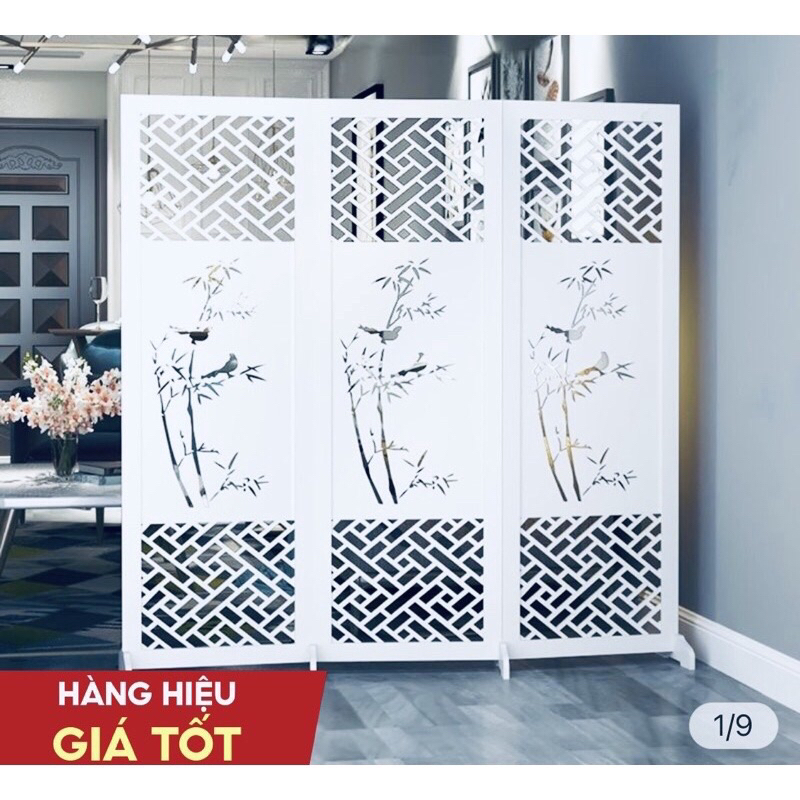Bình phong vách ngăn phong thủy họa tiết cây trúc. Vách ngăn phòng khách, phòng ngủ, vách ngăn spa…