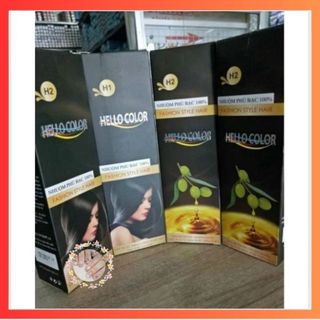 Kem nhuộm tóc phủ bạc hello color 100g kèm oxy