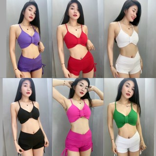 Set Bộ Đồ Tập Thể Thao Nữ Áo Bra Quần Đùi Tập Gym Yoga Erobic Thể Thao Cao Cấp