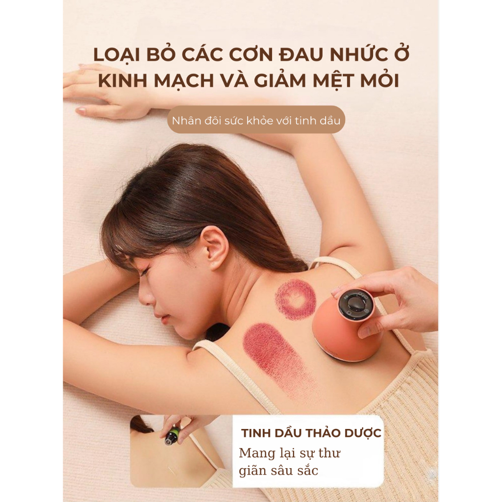 Máy Giác Hơi Cầm Tay Mini DELADEP Với 8 Đầu Massage Nam Châm Cạo Gió, Chườm Nóng, Giảm Đau Nhức Mệt Mỏi - GHC01