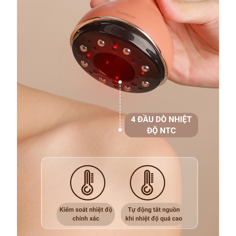 Máy Giác Hơi Cầm Tay Mini DELADEP Với 8 Đầu Massage Nam Châm Cạo Gió, Chườm Nóng, Giảm Đau Nhức Mệt Mỏi - GHC01