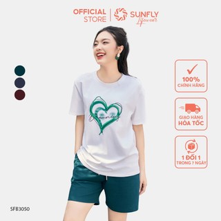 Set đồ nữ SUNFLY chất cotton compact áo cộc quần sooc SFB3050