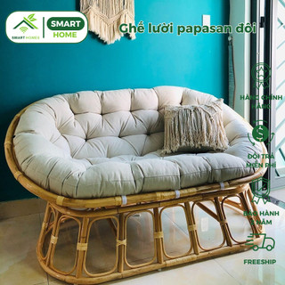 Ghế lười thư giãn Mây SmartHomes Papasan Đôi 1M8 phòng ngủ cho bé decor ban công nằm thư giãn