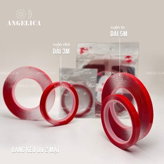Băng Keo Đỏ 2 Mặt Angelica - Băng dính tạo fan mi - Dán bảng mẫu nail
