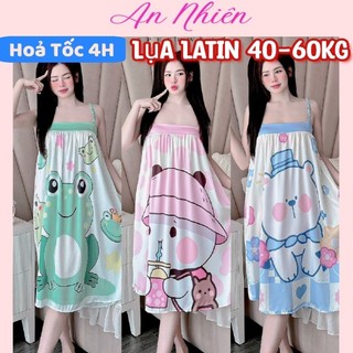Đầm váy ngủ 2 dây vải lụa siêu mềm mịn và thoải mái, đồ ngủ lụa 2 dây, đồ ngủ lụa mịn, lụa latin