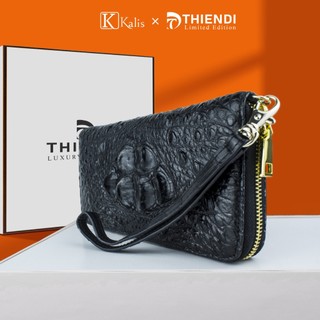 Ví cầm tay nam da cá sấu cao cấp kalis x thiendi túi ví clutch cầm tay kẹp cắp nách nam da thật cao cấp