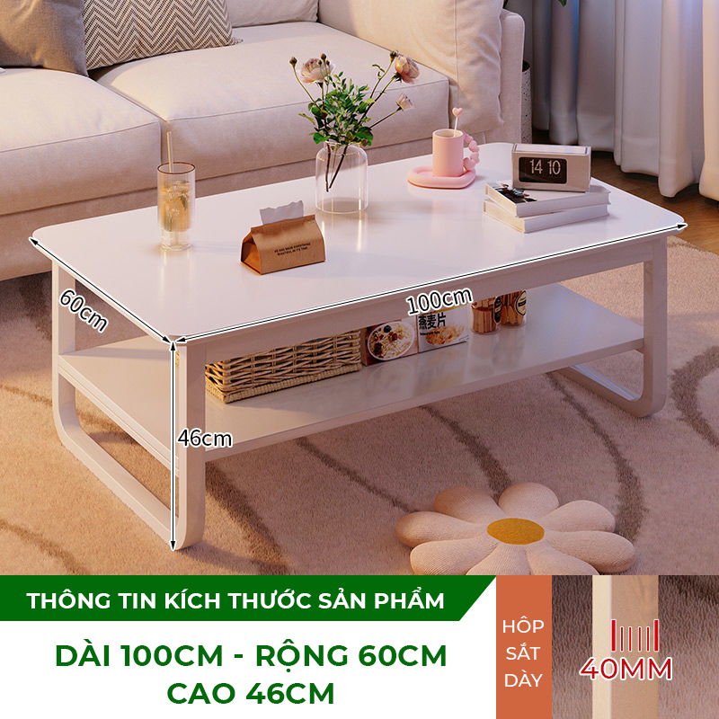 Bàn trà sofa phòng khách chân sắt có 2 màu lựa chọn - GM135 | BigBuy360 - bigbuy360.vn
