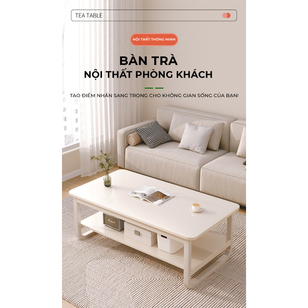 Bàn trà sofa phòng khách chân sắt có 2 màu lựa chọn - GM135 | BigBuy360 - bigbuy360.vn