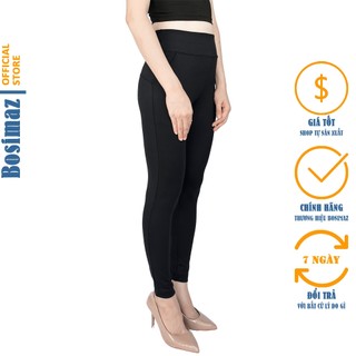 Quần Legging Nâng Mông Bosimaz MS521 dài túi trước màu đen, thun co giãn 4 chiều, vải đẹp dày, thoáng mát không xù lông.