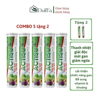 {Combo 5 tặng 2} Viên sủi mát gan rau má Dulifa hỗ trợ giảm mẩn ngứa, thanh nhiệt, giải độc