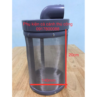 Ống tách phân bể cá bọc lưới inox 304, giúp tách phân cặn hồ cá, hồ Koi, hồ non bộ. Phân loại 20cm