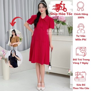 [BEST SELLER] ( 40kg - 95kg ) Đầm Bầu , Suông , 2 Nơ , Dây Xinh , From Dễ Mặc , Siêu Mát, Nhẹ Tênh 1