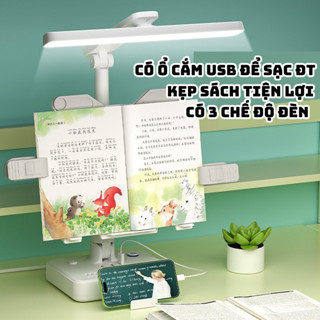  Đèn Học Để Bàn Chống Cận Tích Hợp Kẹp Đọc Sách Ổ Cắm Điện USB và Khay Đựng Bút. NUM MALL  