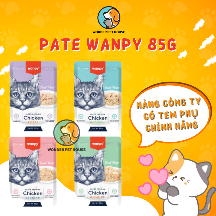 [Hàng Công Ty] Pate gói Wanpy 85g cho mèo thơm ngon