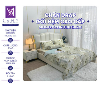 Bộ Chăn Ga Gối Lụa Modal Luxury Bamsilk SAMY BEDDING Hoa Văn Sang trọng