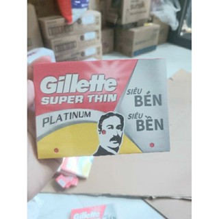 Vỉ 100 lưỡi lam Gillette super thin màu đỏ siêu bén MẪU MỚI ( Hộp lưỡi lam 5*20)