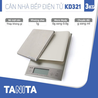 Cân nhà bếp cân điện tử Tanita KD-321 (3kg/0.1g) chính hãng