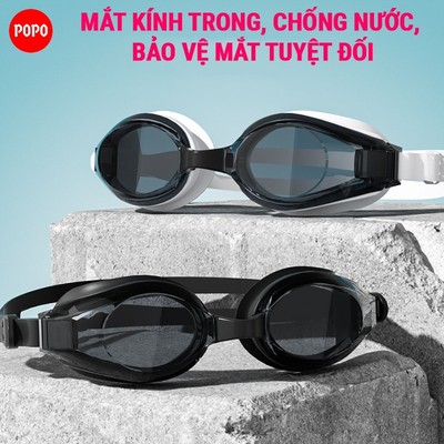 Kính bơi nam nữ POPO 613 mắt trong chống nước, hạn chế sương mờ, bảo vệ mắt tuyệt đối