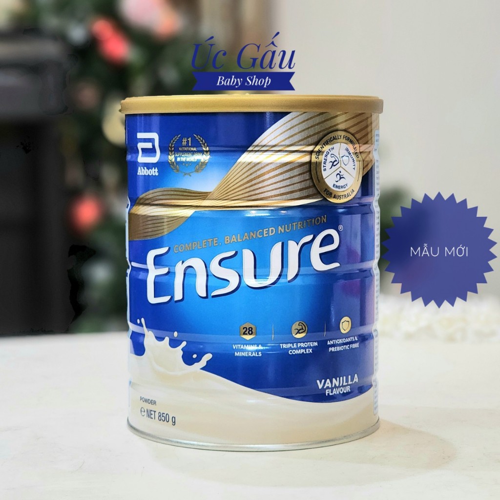 [Mẫu mới 2026] Sữa Bột Ensure Hương Vani 850g Của Úc