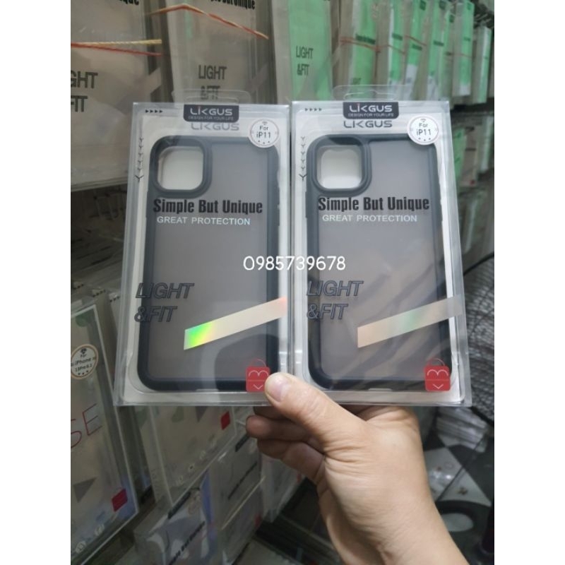 Ốp lưng Likgus nhám cho iphone 11 Lưng nhám viền dẻo chống bám vân tay