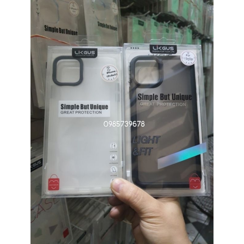 Ốp lưng Likgus nhám cho iphone 11 pro max Lưng nhám viền dẻo chống bám vân tay