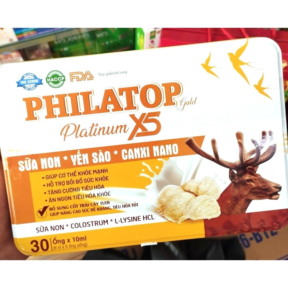 Philatop gold platinum X5 sữa non yến sào canxi nano cho bé biếng ăn chậm lớn, giúp bé thông minh