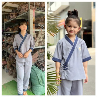 #đồ #lam mẹ #bé ❤️❤️❤️ 3 nút cổ nhật,đồ #mẹbé đồ bé gái, đồ lam đi #chùa