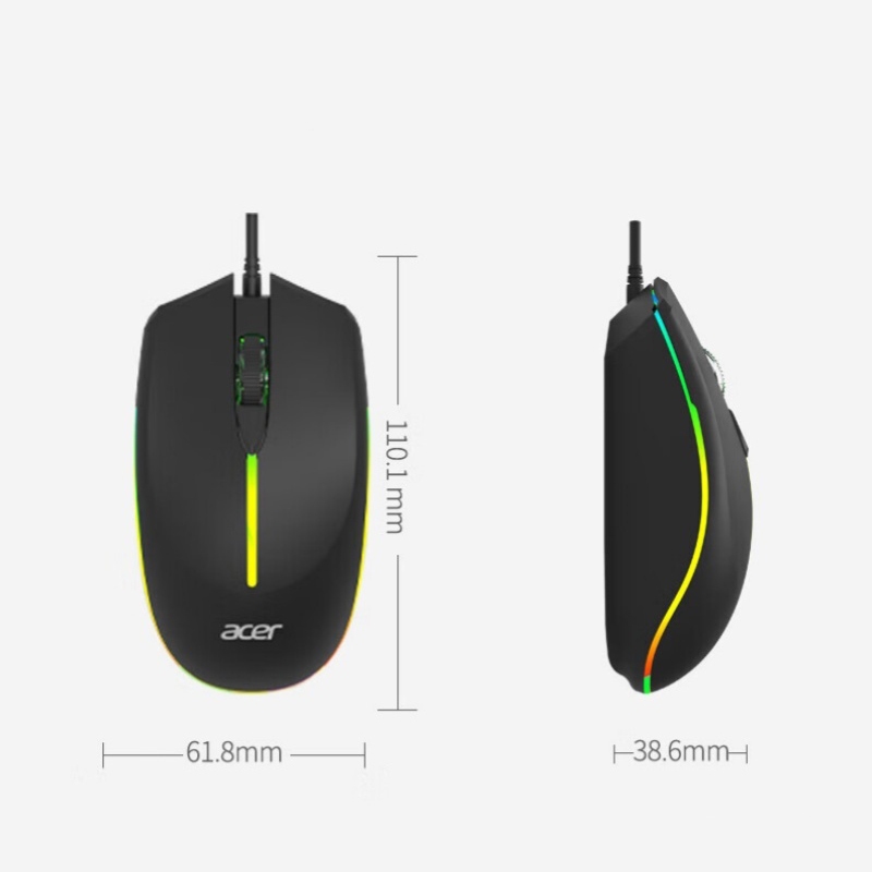 Chuột Có Dây Gaming USB Acer OMW 020 Đèn LED RGB Và Không Có Tiếng Ồn | BigBuy360 - bigbuy360.vn