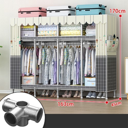 Tủ quần áo vải tủ quần áo trẻ em Khớp nối hợp kim nhôm ống thép có thể chịu lự
