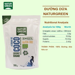 Đường Dừa Hữu Cơ Organic Coconut Sugar Bio NaturGreen 300g