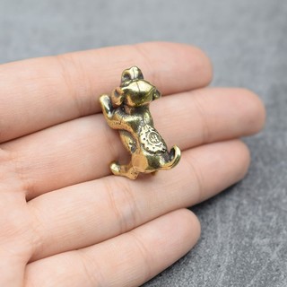 Tượng Đồng Thau Hình Chó Con (Kích cỡ: 3.0 x 2.2cm)
