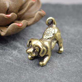 Tượng Đồng Thau Hình Chó Con (Kích cỡ: 3.0 x 2.2cm)