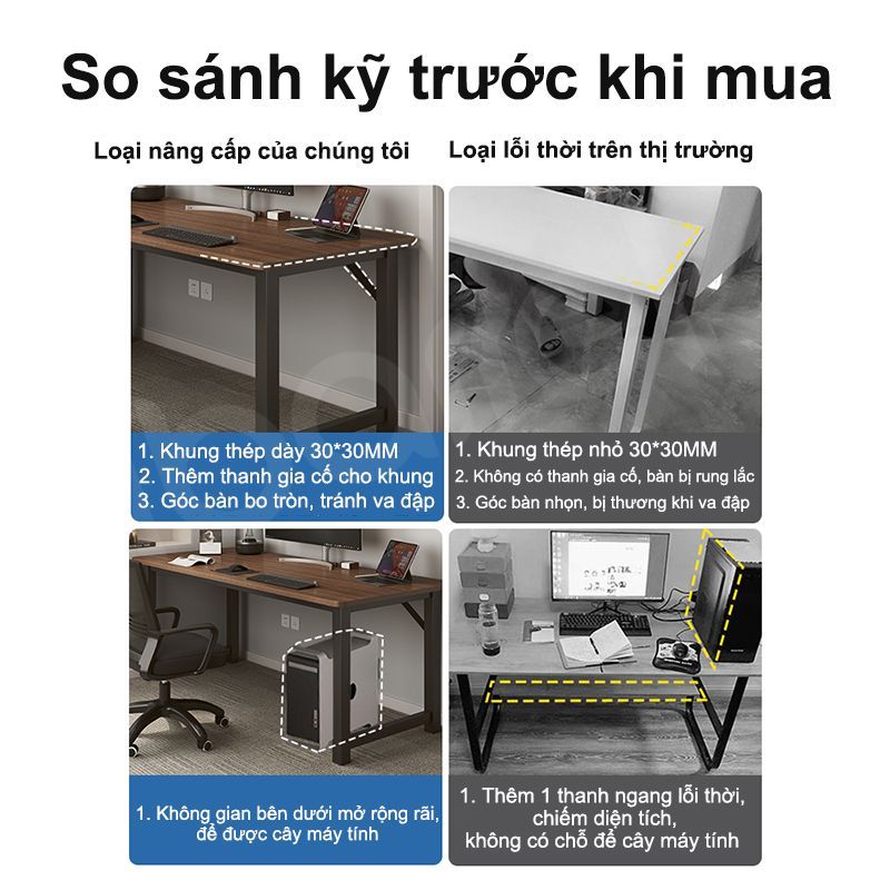 Bàn làm việc tháo lắp dễ dàng chân sắt sơn tĩnh điện chắc chắn lắp ráp dễ dàng | BigBuy360 - bigbuy360.vn