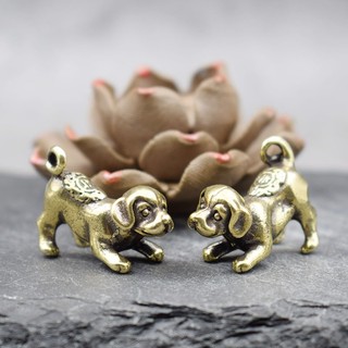 Tượng Đồng Thau Hình Cún Con (Kích Thước: 3.0cm x 2.2cm)
