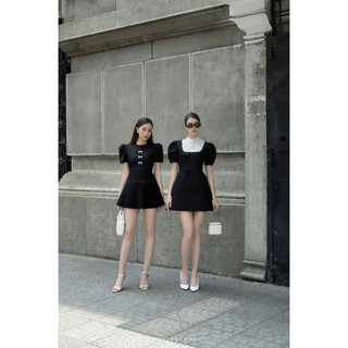 Adela Dress - Váy cộc tay 3 nơ phối xếp ly Bynoir Studio