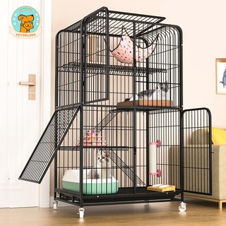 🐱Petorldog🐶 Chuồng mèo 2/3/4 tầng quây chuồng chó Có Bánh Xe tặng kèm khay vệ sinh đủ lồng nuôi mèo
