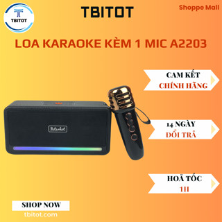 Loa Karaoke bluetooth A2203 không dây công suất lớn kèm mic đèn và đèn led nháy theo nhạc- TBITOT