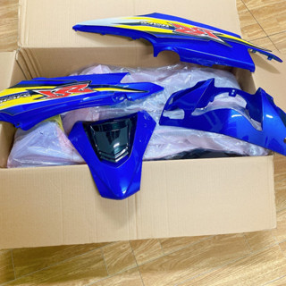 ( RẺ ) Bộ dàn áo màu Xanh Dương xe Wave RS - S100 - Alpha -50cc ( mặt nạ 2 tầng ) ( TẶNG TEM )  nhựa nguyên sinh ABS