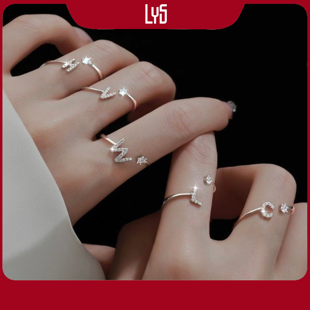 Nhẫn bạc nữ Lys Chữ Cái 8270 Fullbox hộp PAN đầy đủ phụ kiện PAN - Nhẫn Bạc S925 cao cấp